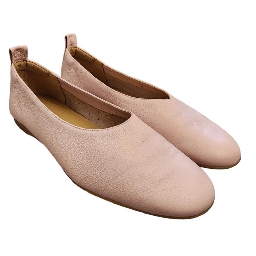Everlane Blush Pink Pebbled Leather Flats Size 6 - Picture 8 of 8
